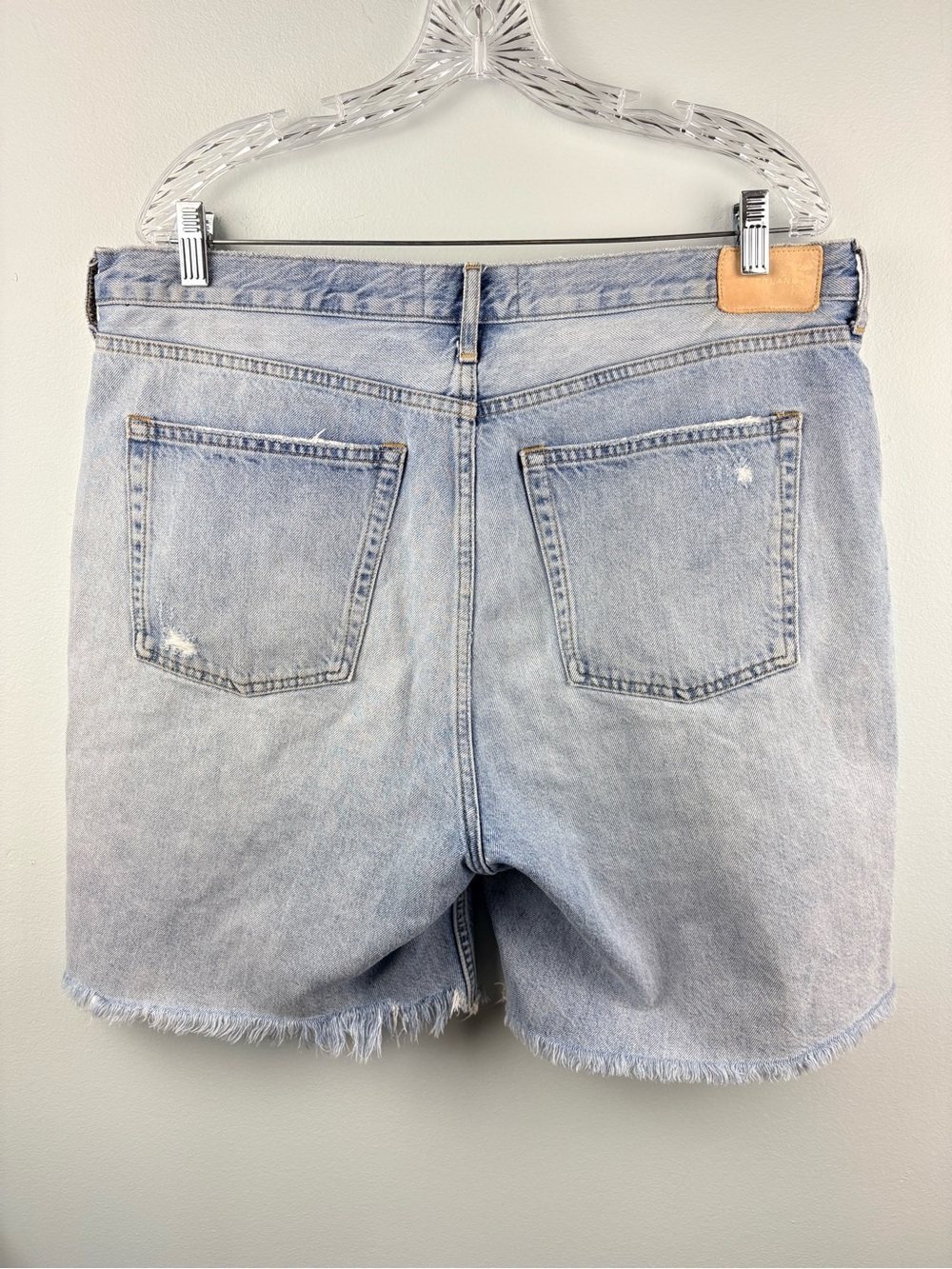 Everlane The Cheeky Long Short Denim Jean Shorts Frayed Hem Distressed Sz 33 - Picture 12 of 12